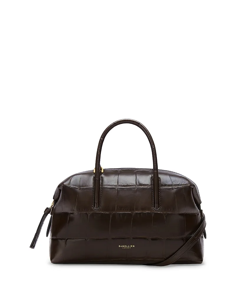 The Small Stockholm Croc Embossed Leather Top Handle Bag by Demellier