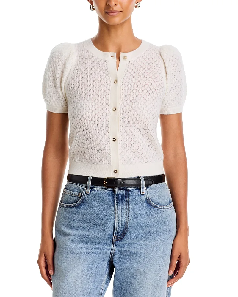 Sabine Cashmere Blend Cropped Cardigan by Alice And Olivia