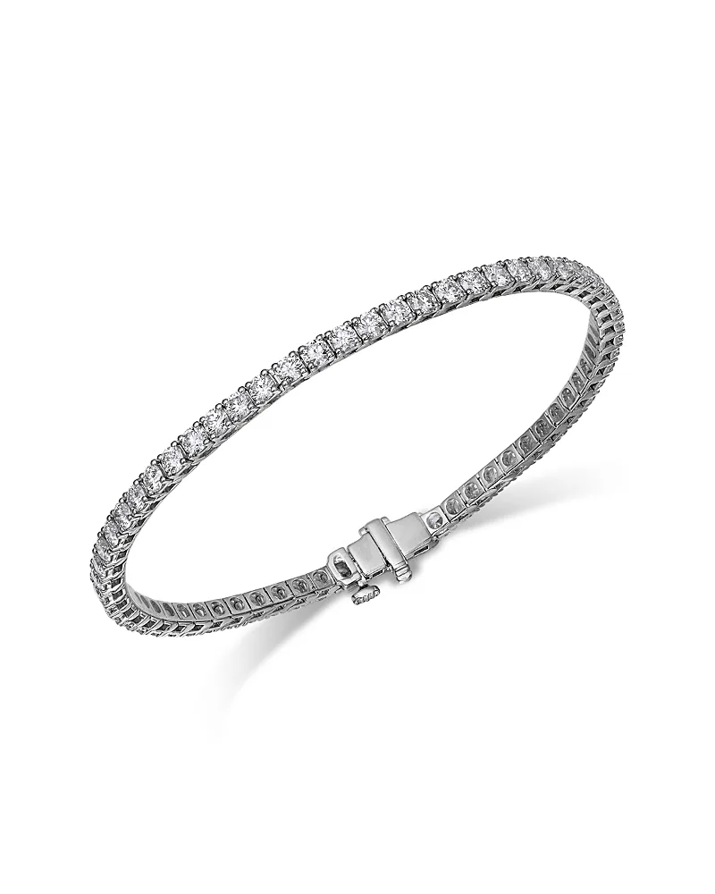 Diamond Tennis Bracelet in 14K White Gold, 5.0 Tcw