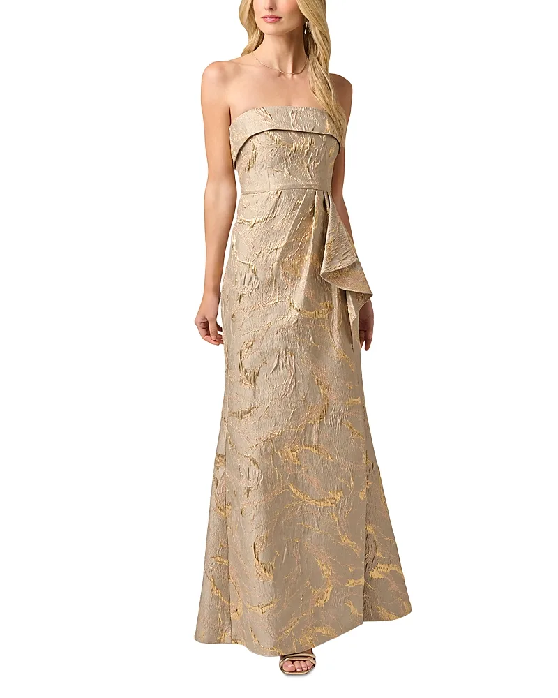 Strapless Jacquard Mermaid Gown by Adrianna Papell