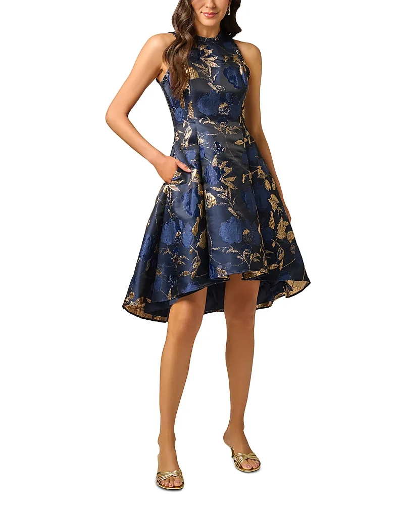 High/Low Jacquard Dress by Adrianna Papell