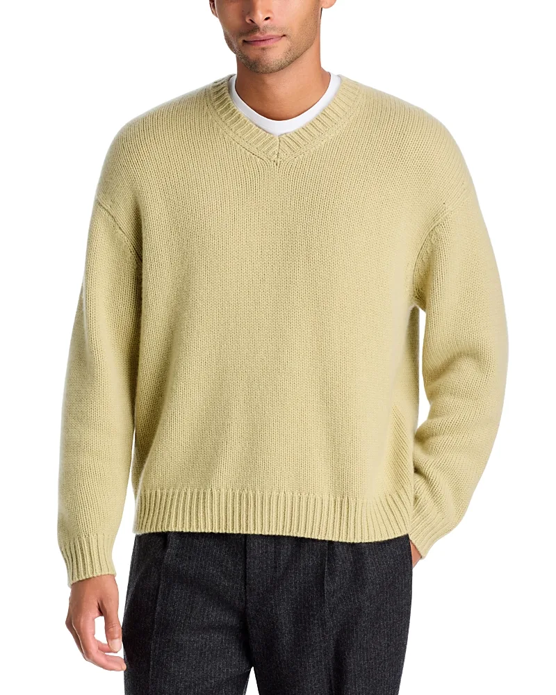 Cashmere Chunky V Neck Sweater by FRAME