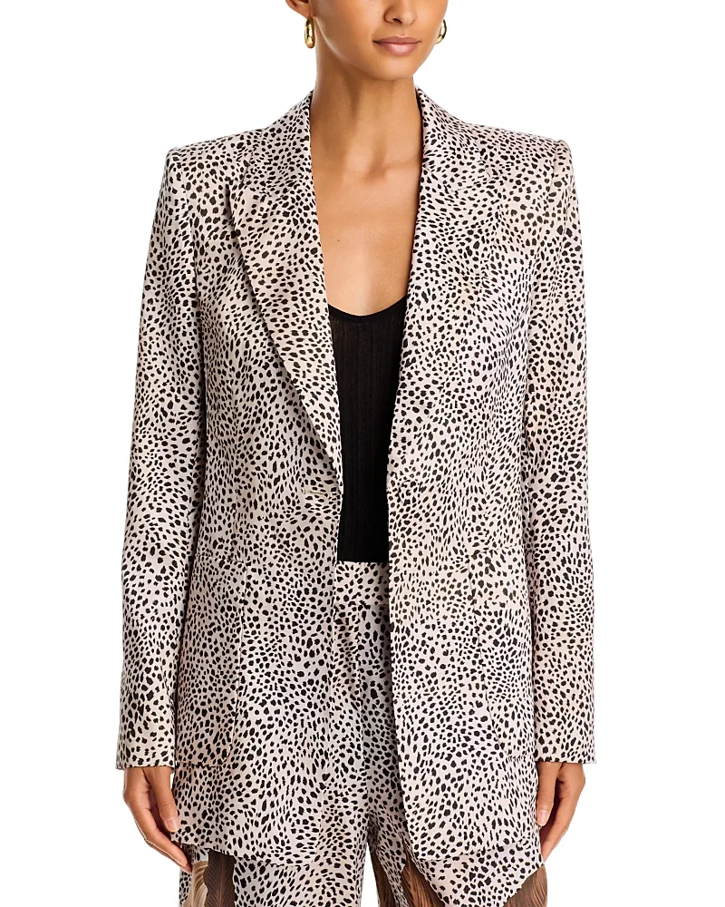 Olive Printed One Button Jacket by Kobi Halperin