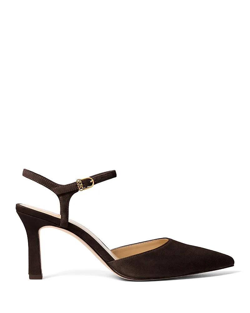 Amara Suede Mid Heel Pumps