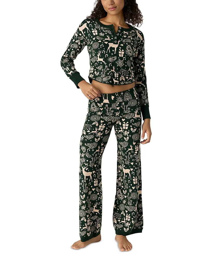 Soft Season Cropped Sweater & Flare Leg Pajama Set by Free People