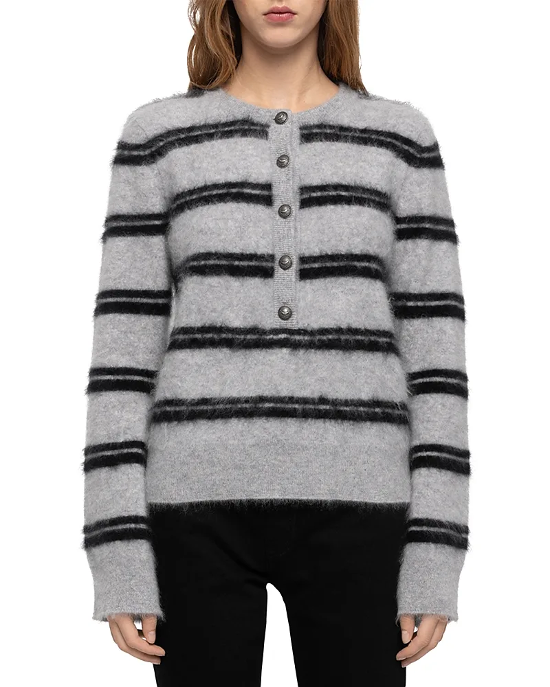 Mandala Cashmere Henley Sweater by Zadig & Voltaire