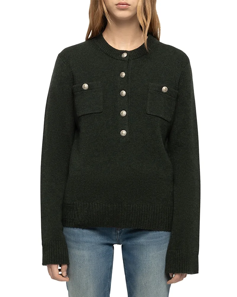 Lucala Wool & Cashmere Henley Sweater by Zadig & Voltaire