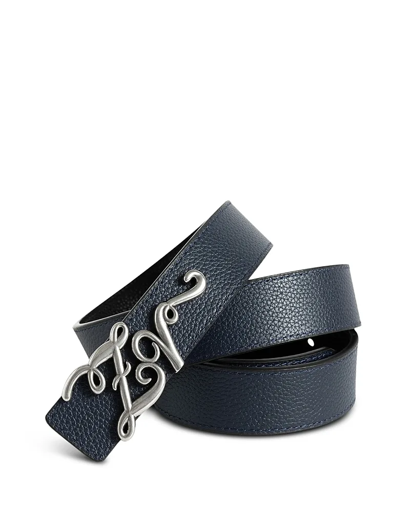 Zv Monogram Reversible Leather Belt by Zadig & Voltaire