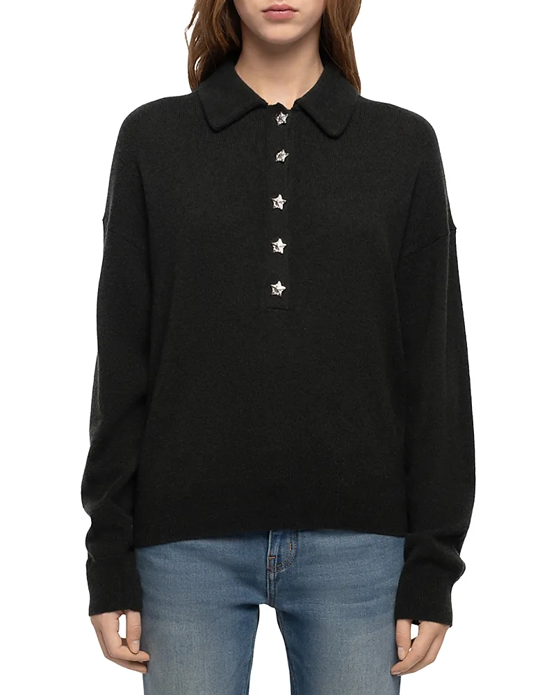 Soula Bijoux Cashmere Polo Sweater by Zadig & Voltaire