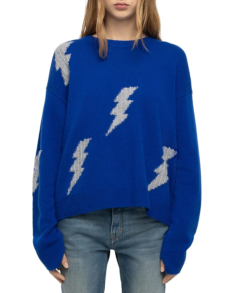 Markuz Cashmere Lightning Bolt Sweater by Zadig & Voltaire