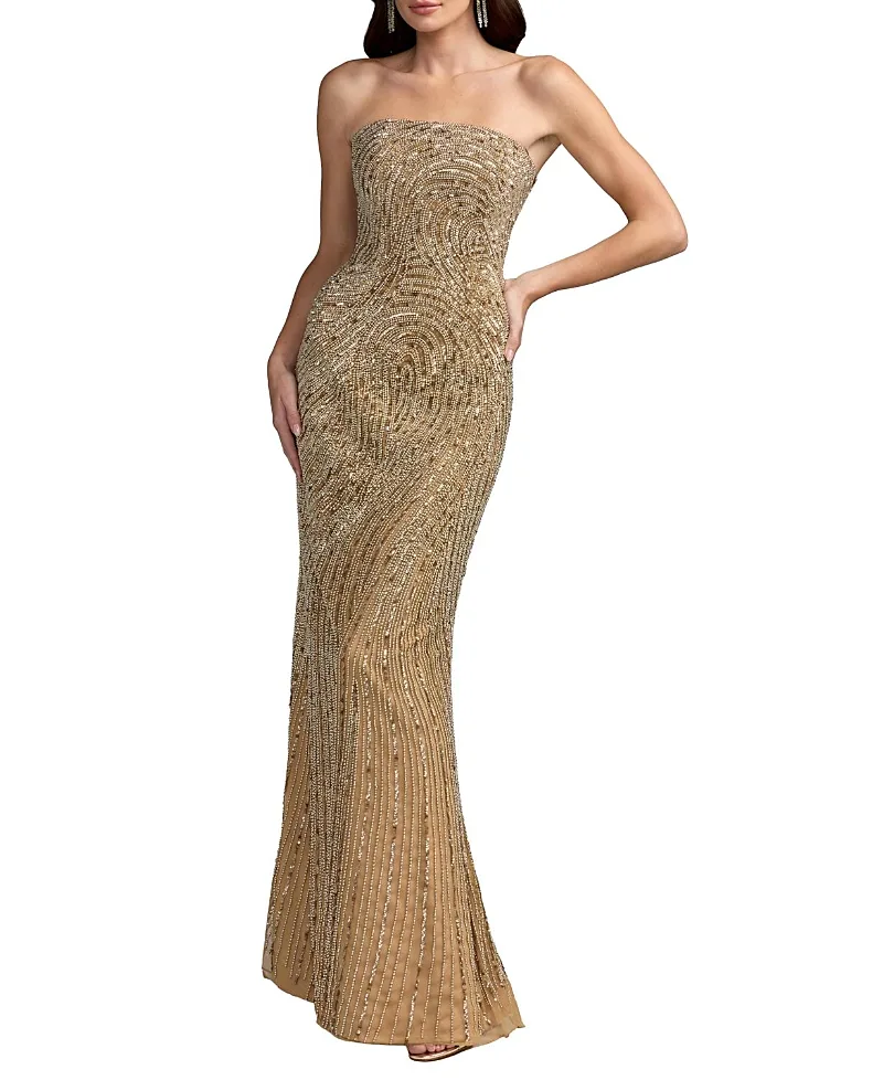 Mac Duggal Embellished Strapless Column Gown by M.A.C.