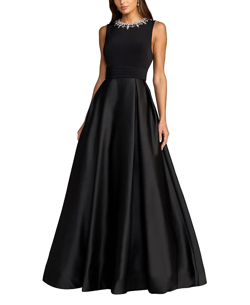 Mac Duggal Embellished High Neck Sleeveless a Line Gown