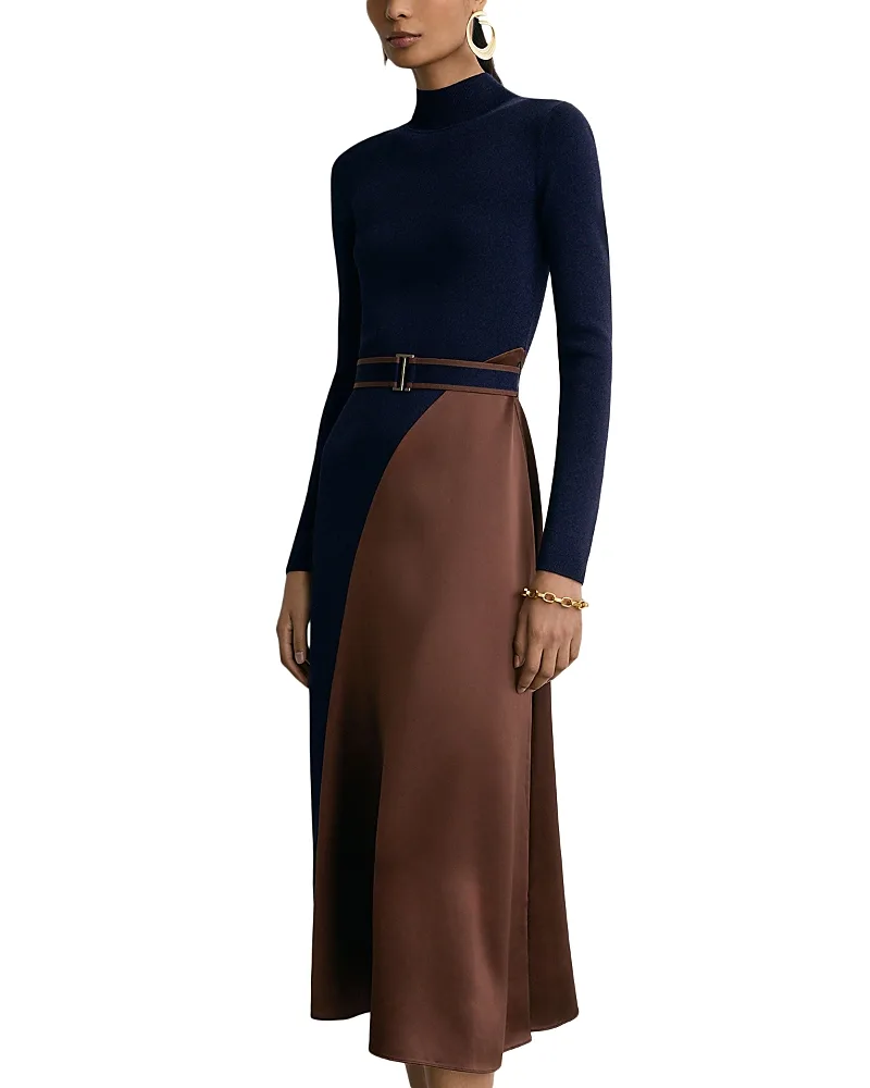 Reiss Mixed Media Midi Dress by Reiss