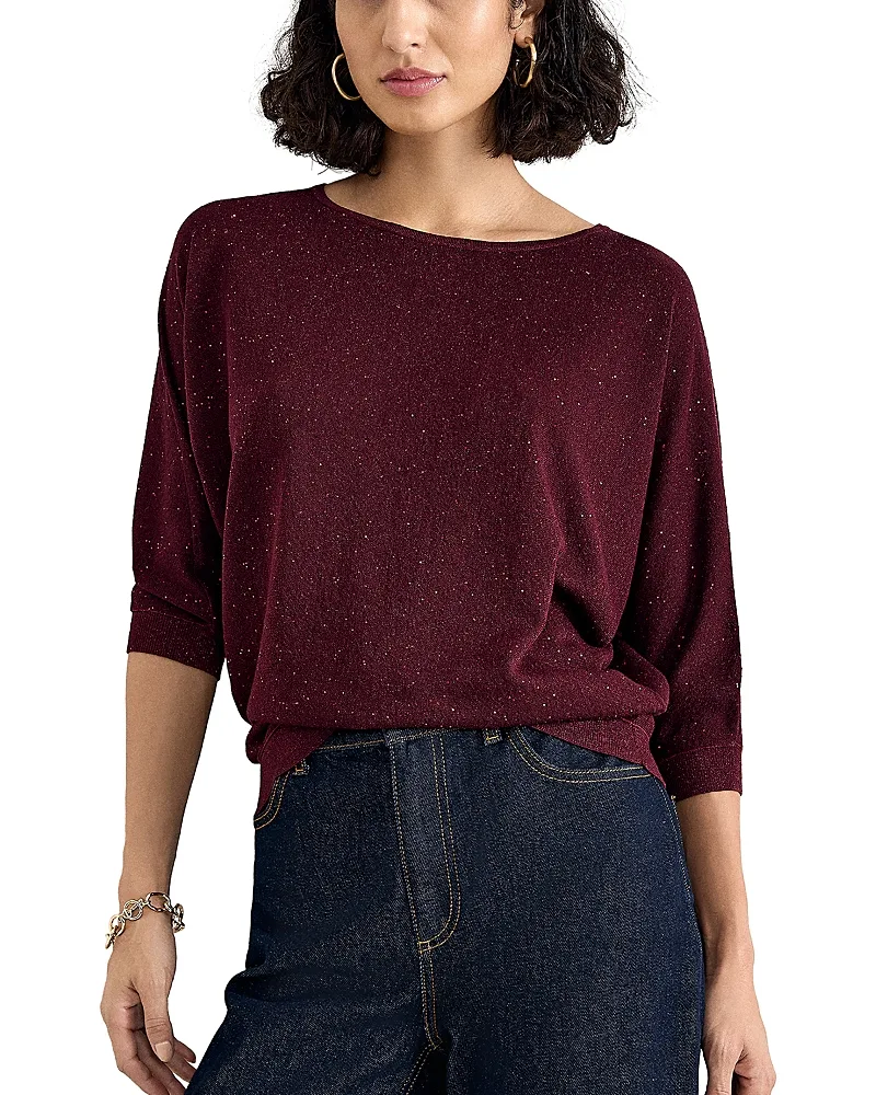 Cristine Sequin Boat Neck Sweater
