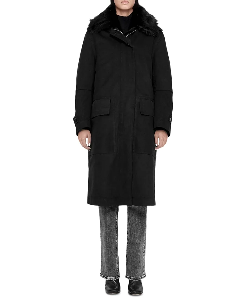 Seyka Reversible Cotton, Leather & Shearling Coat by AllSaints