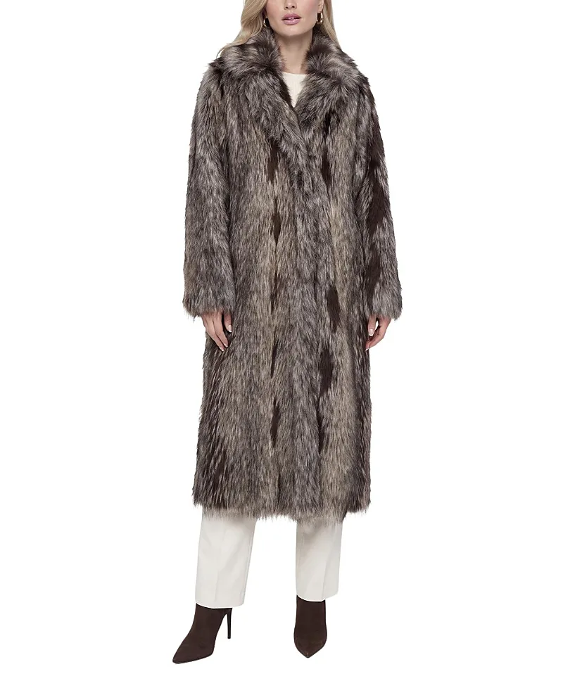 Faux Fur Fox Long Coat by Lyla Grant