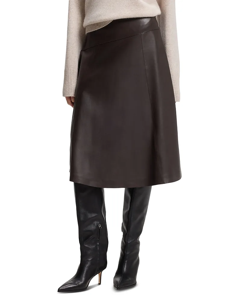 Sekana a Line Leather Skirt by Hugo Boss