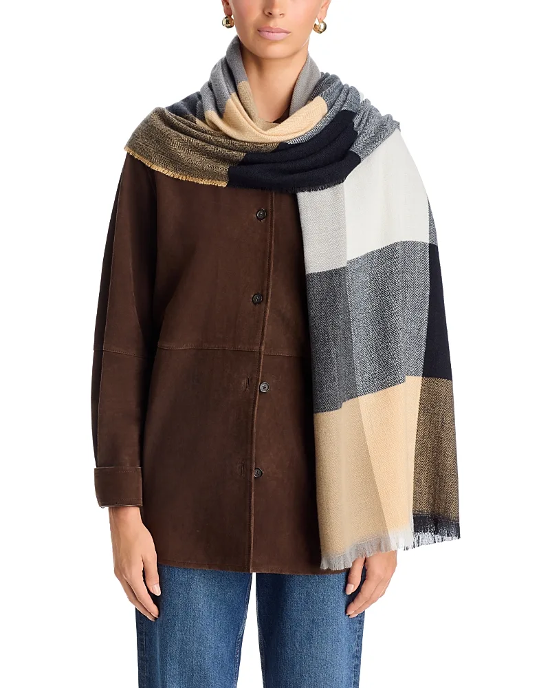Check Fringe Scarf by Echo