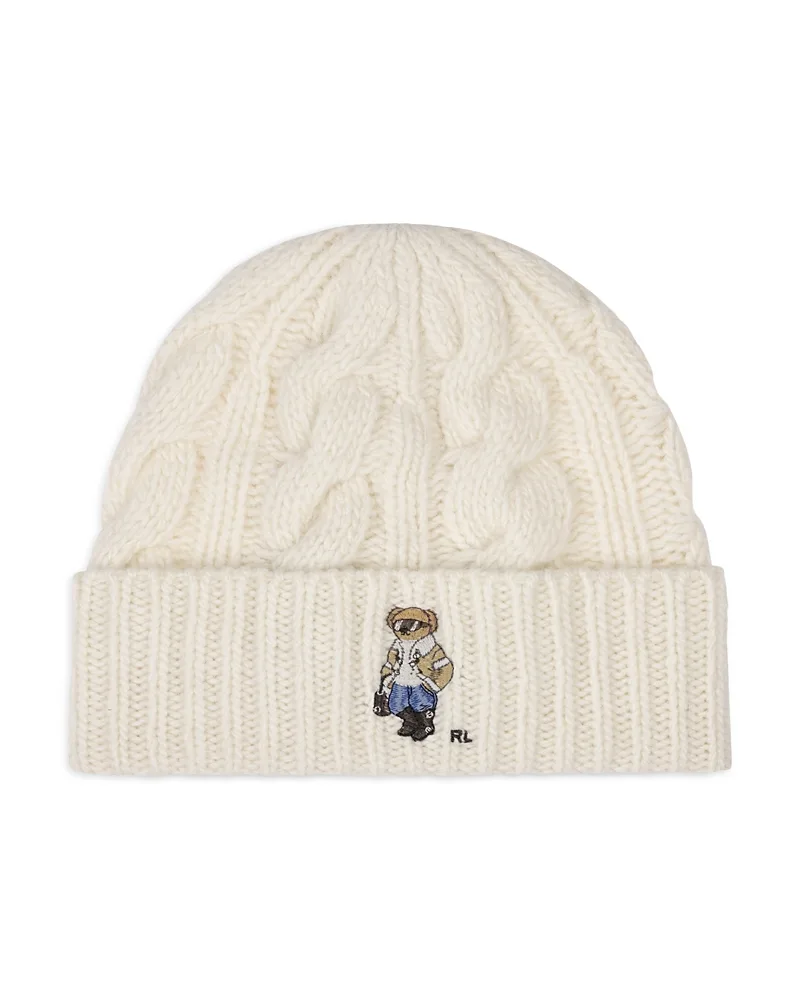 Cable Knit Merino Wool Beanie by Polo Ralph Lauren