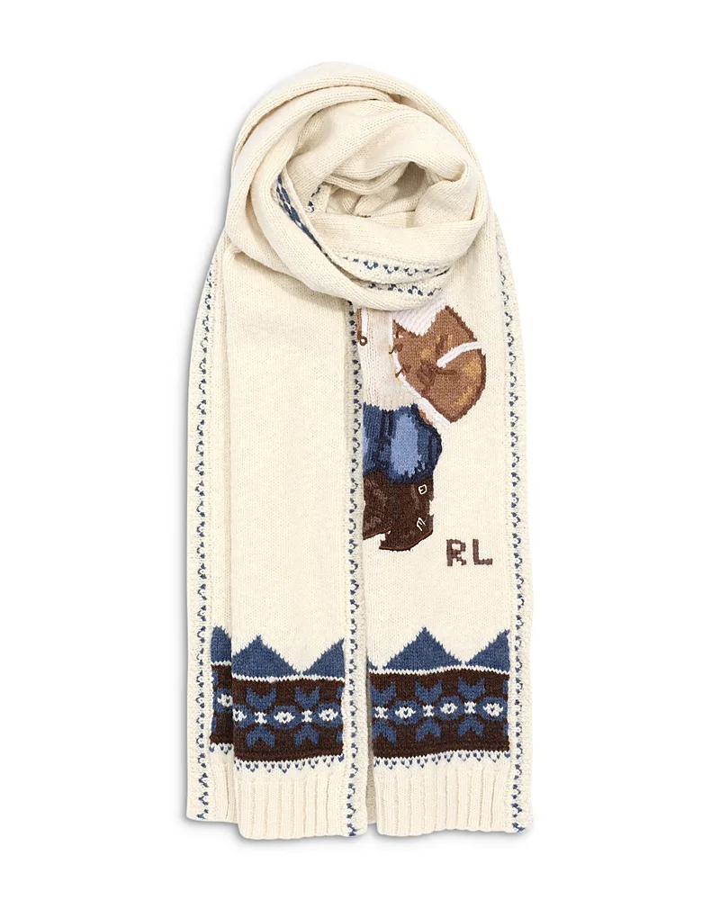 Bear Intarsia Wool Scarf by Polo Ralph Lauren