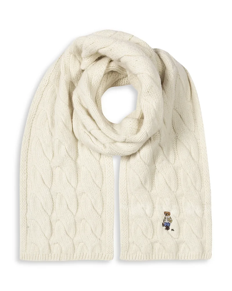 Winter Bear Cable Knit Merino Wool Scarf by Polo Ralph Lauren