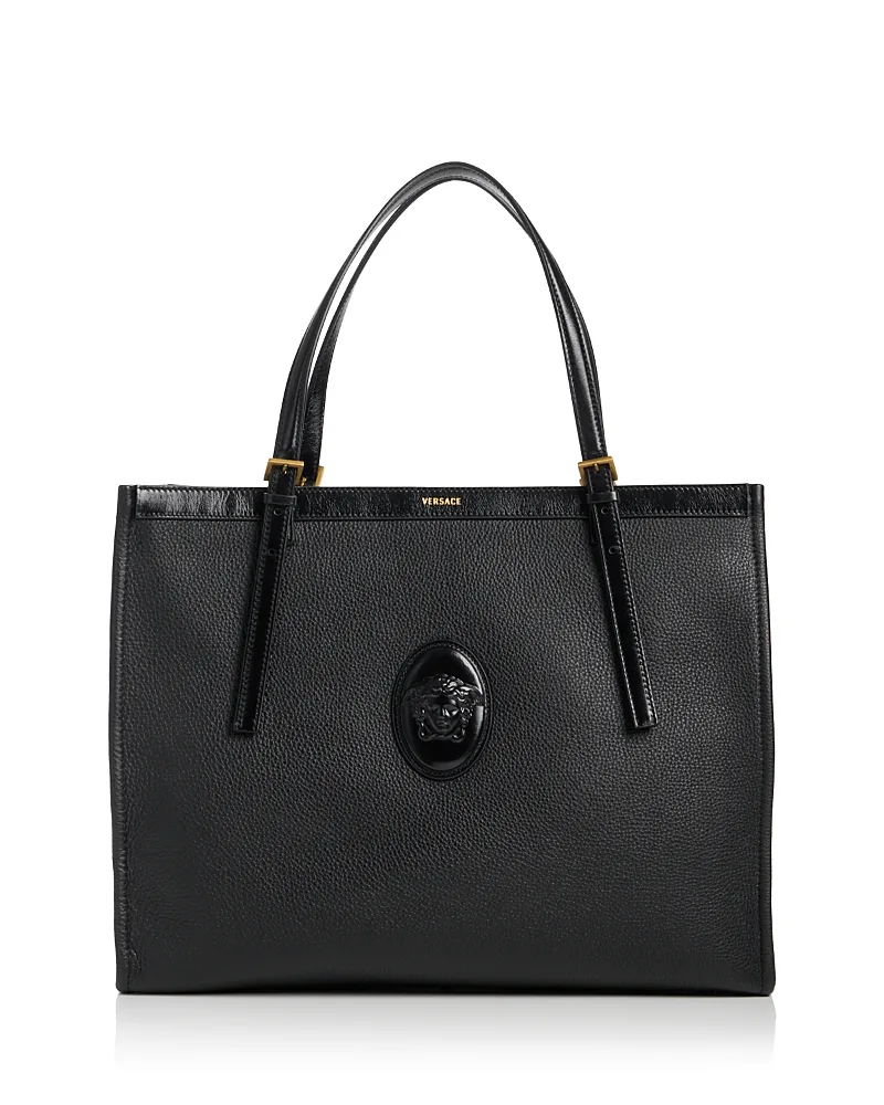 Riviere Large Leather Tote by Versace