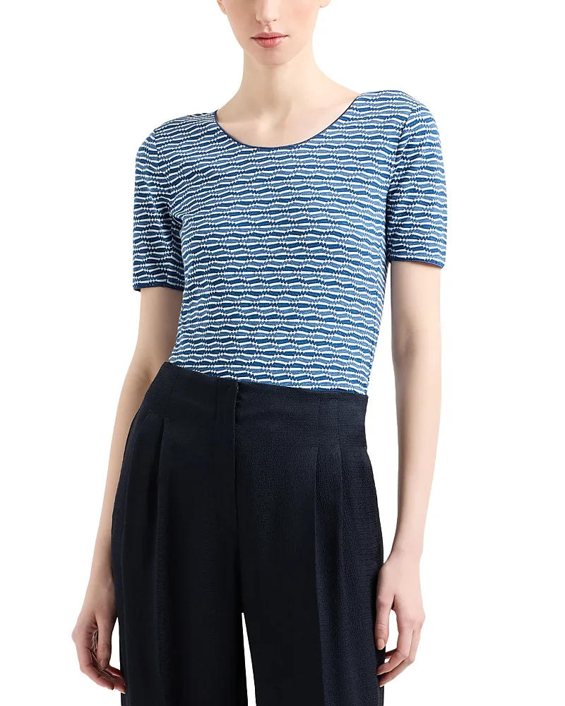 Geo Textured Jacquard Jersey Top by Armani