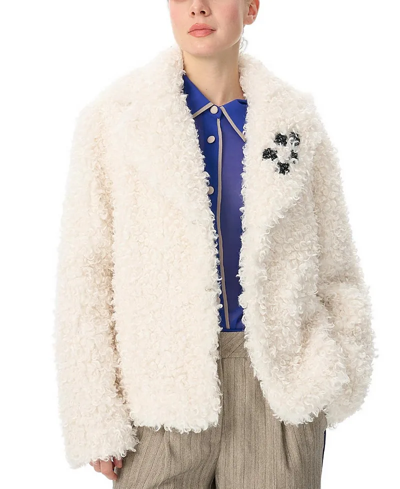 Faux Curly Lamb Marilyn Coat by Janet Howard New York