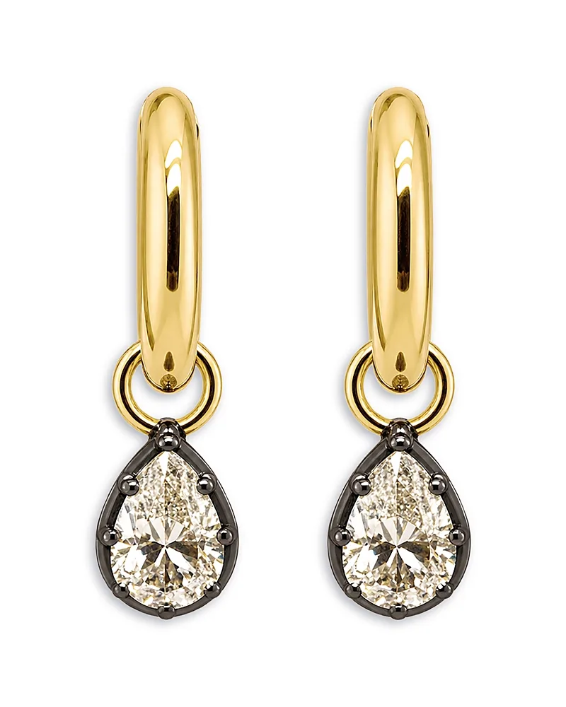 14K Yellow Gold Lab Grown Pear Drop Earrings, 1.0 Tcw by Meira T