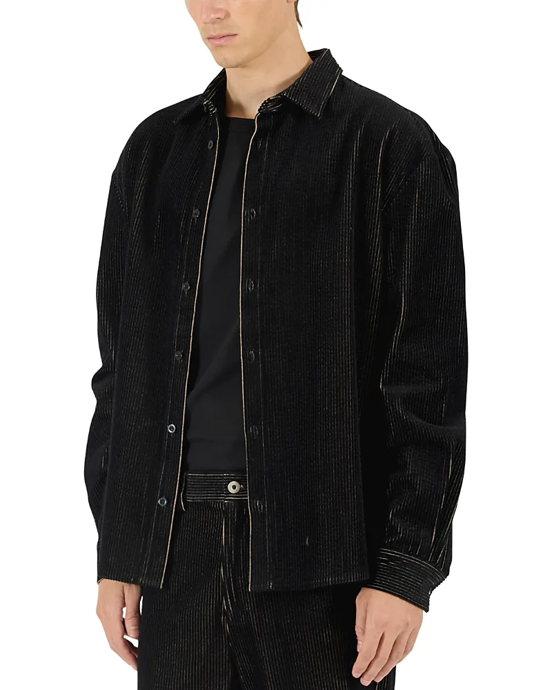 Corduroy Relaxed Fit Button Up Shirt by Krost
