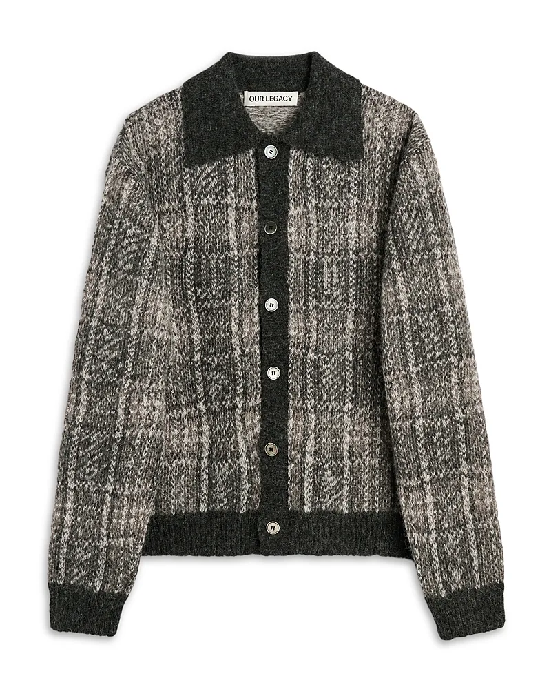 Evening Check Polo Sweater Jacket by Our Legacy