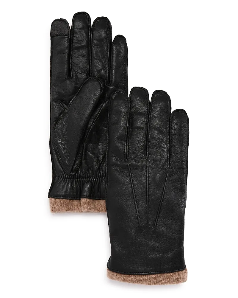 Labonia Leather Knit Cuff Tech Gloves by The Mens Store At Bloomingdales