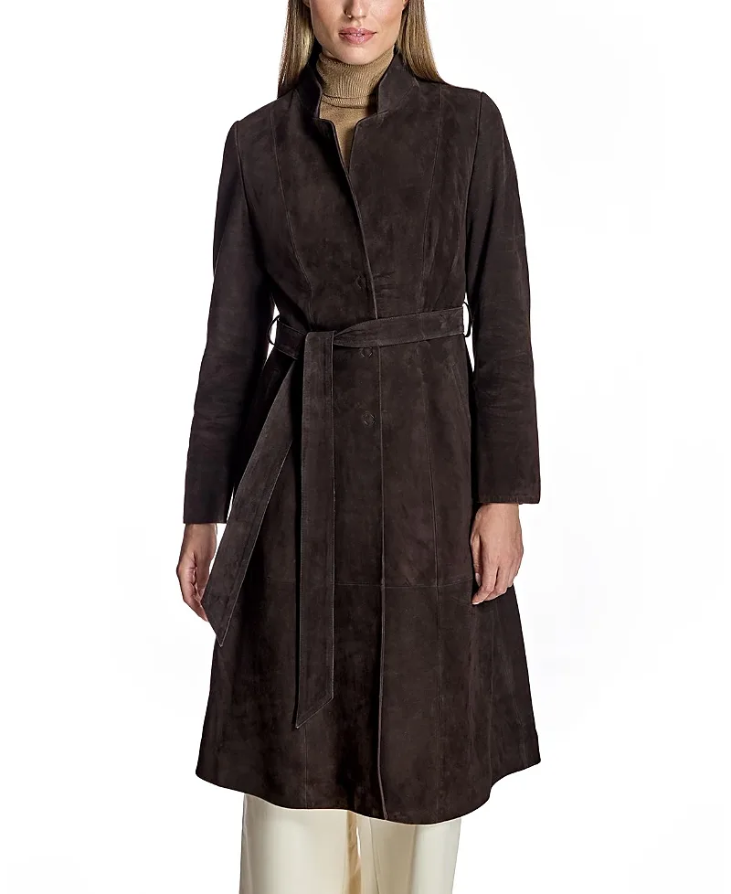 Belted Suede Coat by Maximilian