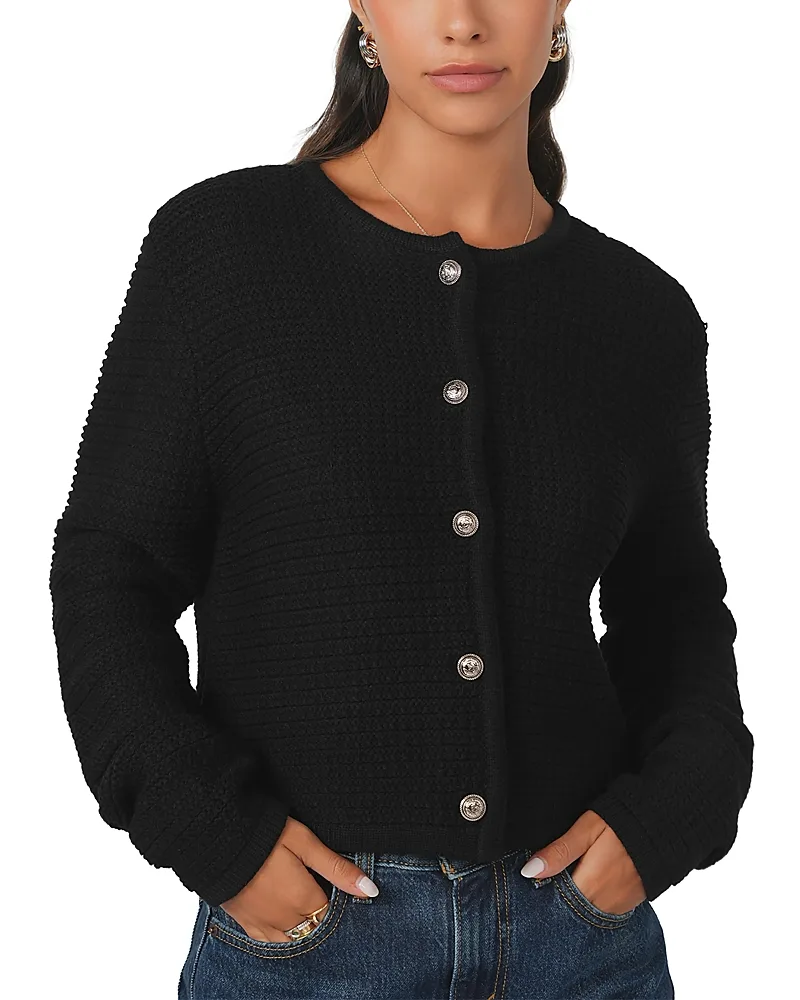 Boxy Knit Crewneck Cardigan