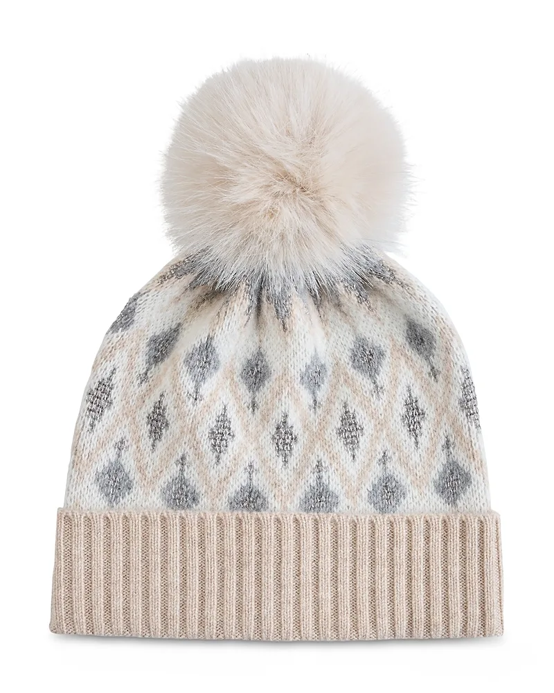 Fair Isle & Pom Pom Knit Hat