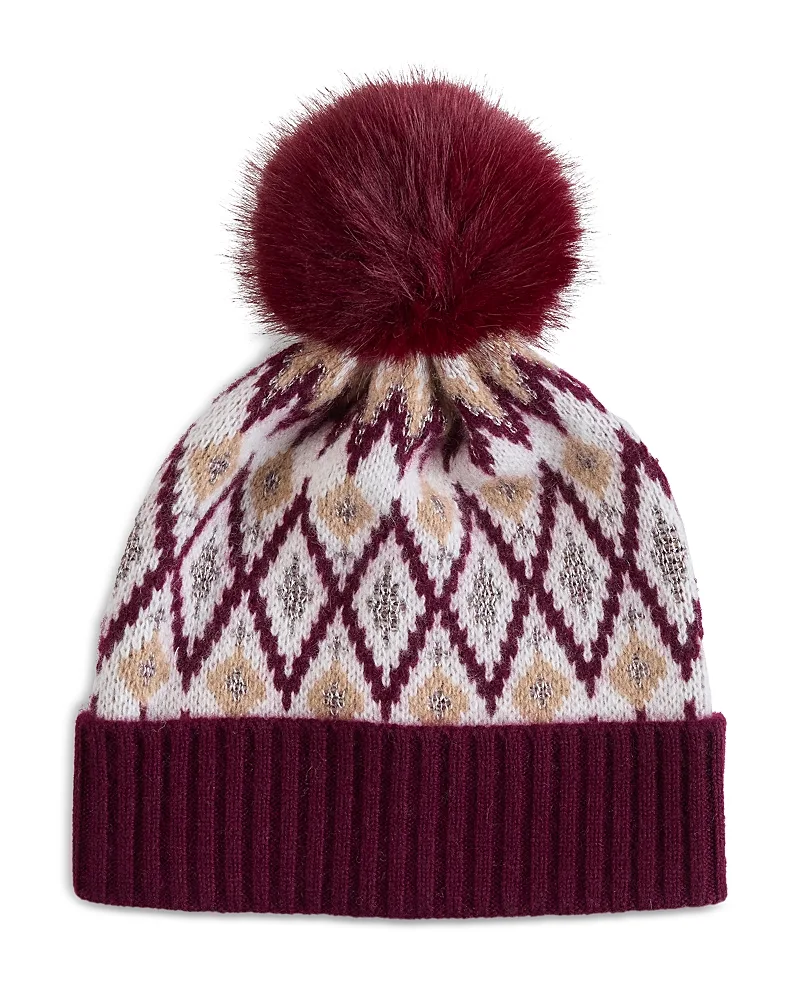 Fair Isle & Pom Pom Knit Hat