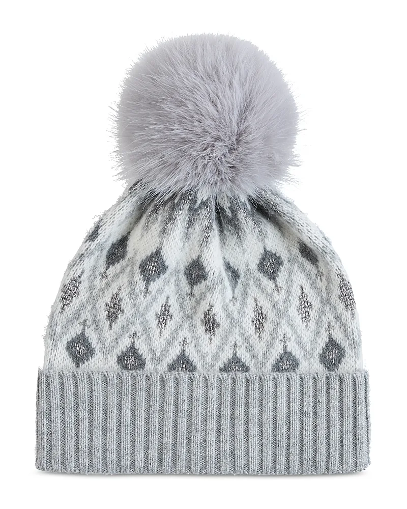 Fair Isle & Pom Pom Knit Hat