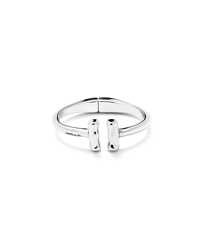 Rigid Sterling Silver-Plated Bracelet with Two Tubes at the Ends by Unode50