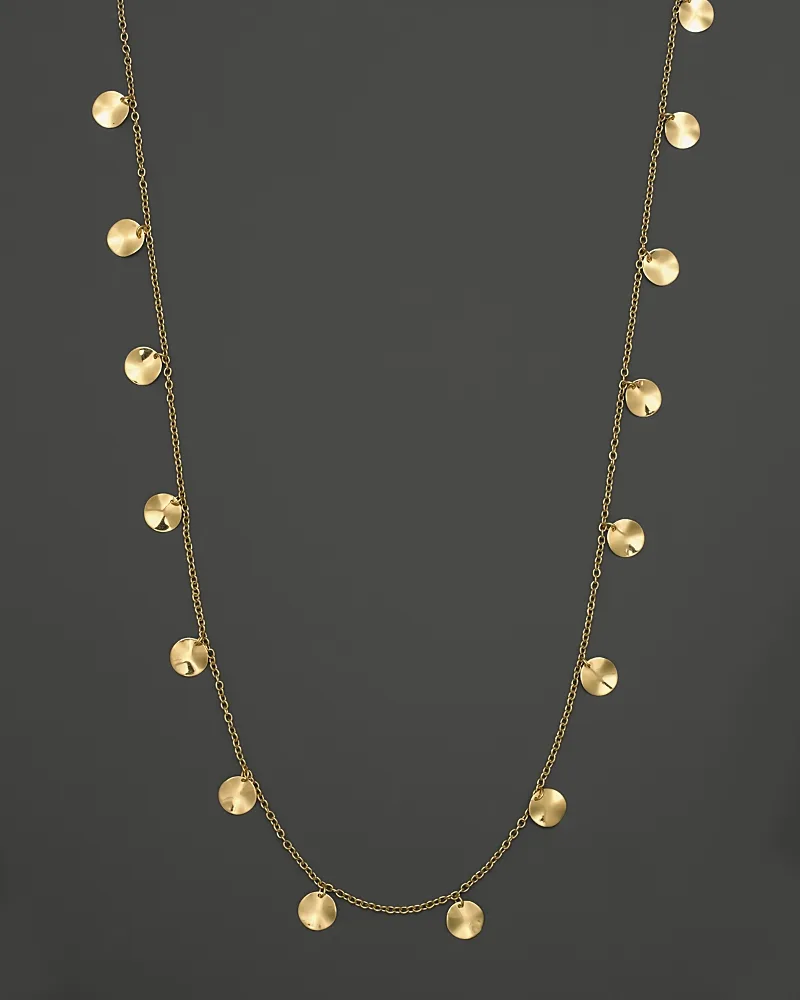 18K Yellow Gold Paillette Necklace, 33