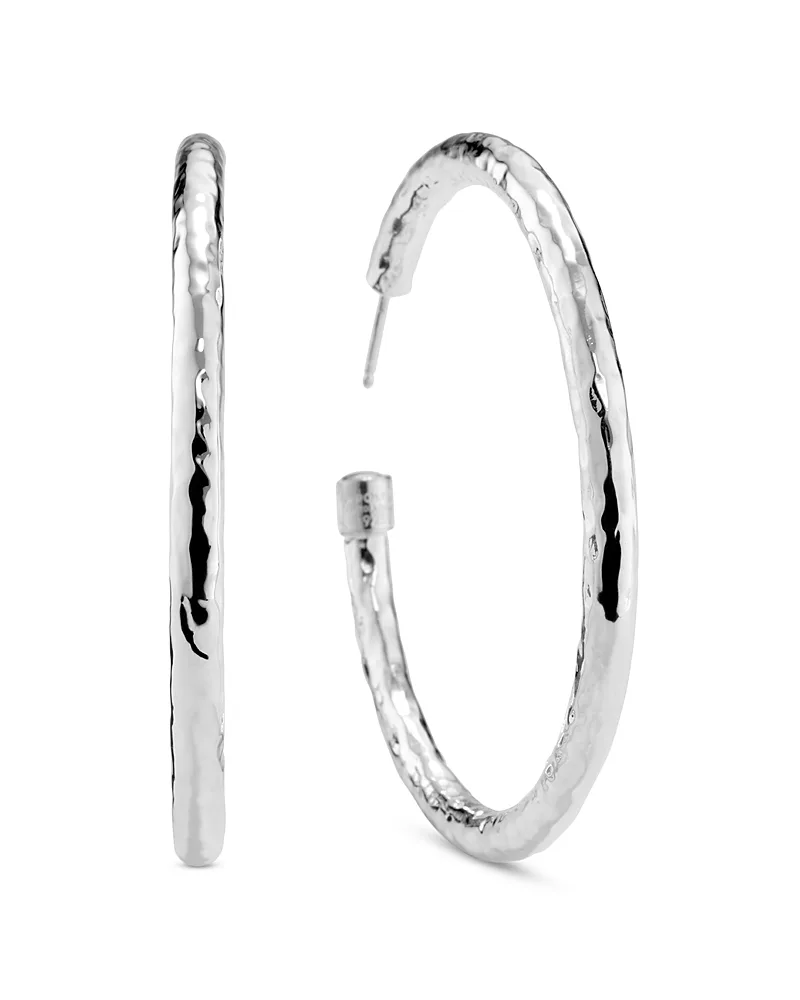 Sterling Silver Classico Large Hammered Hoop Earrings by Ippolita