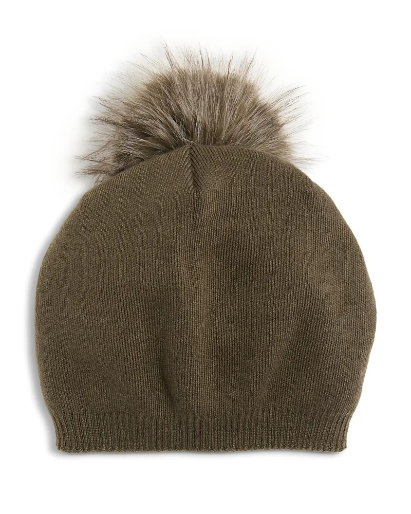 Faux Fur Pom-Pom Beanie by Kyi Kyi