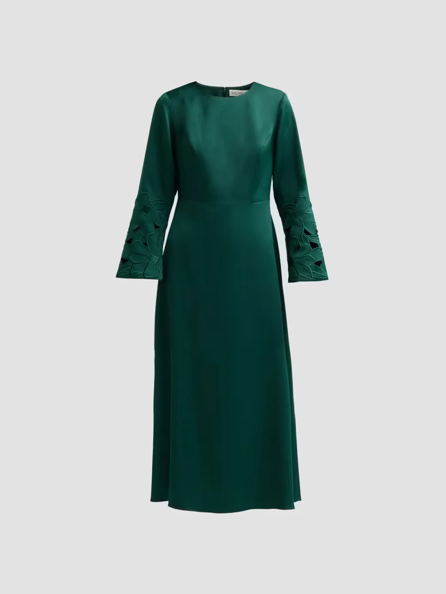 Jules Laser-Cut Midi Dress by Noir