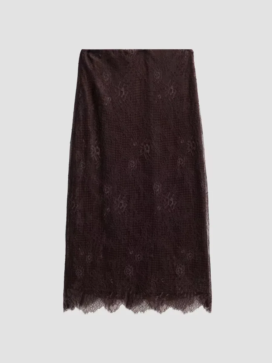 Ava Sequined Floral Lace Midi Skirt by A.L.C.