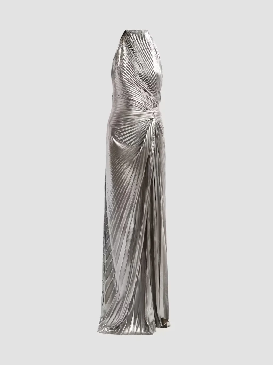 Romy Metallic Plissé Gown by A.L.C.