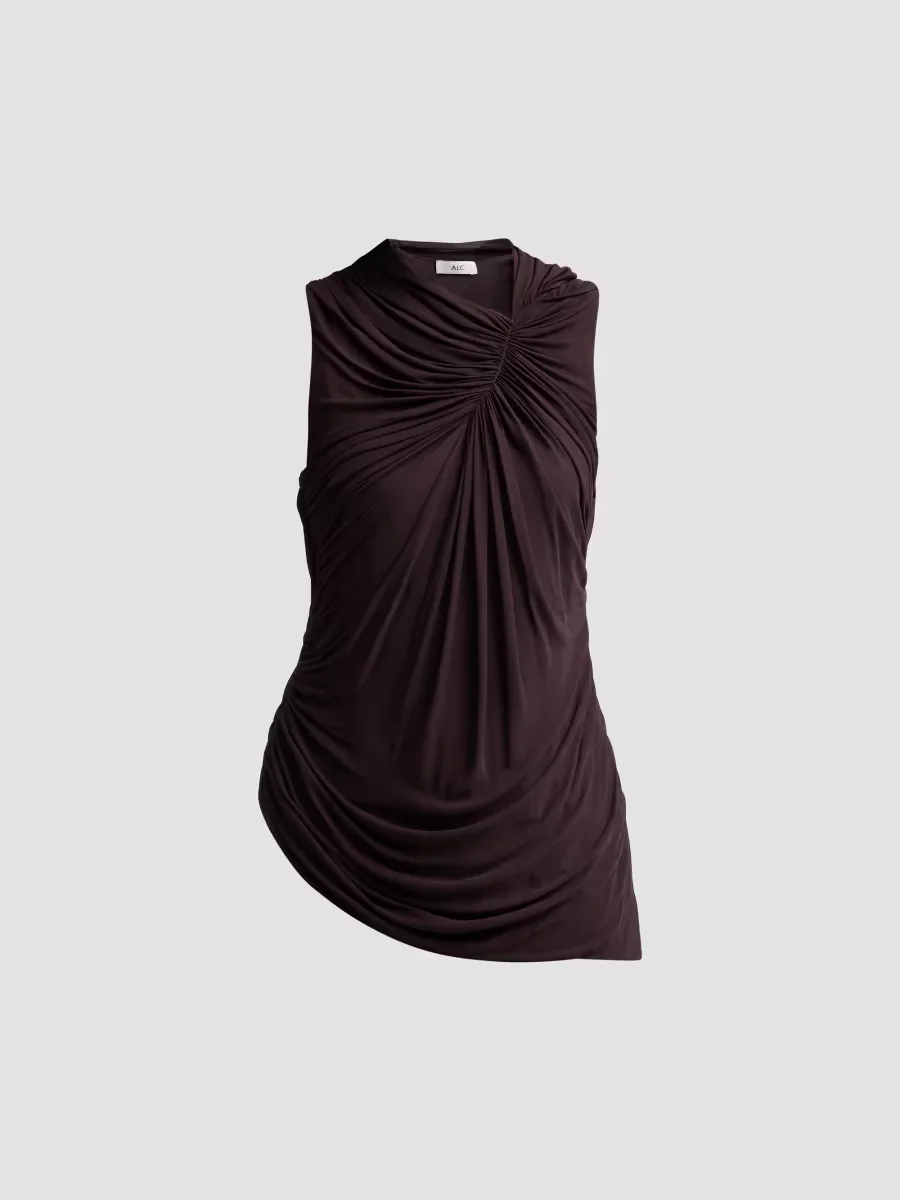Corinne Ruched Asymmetric Top