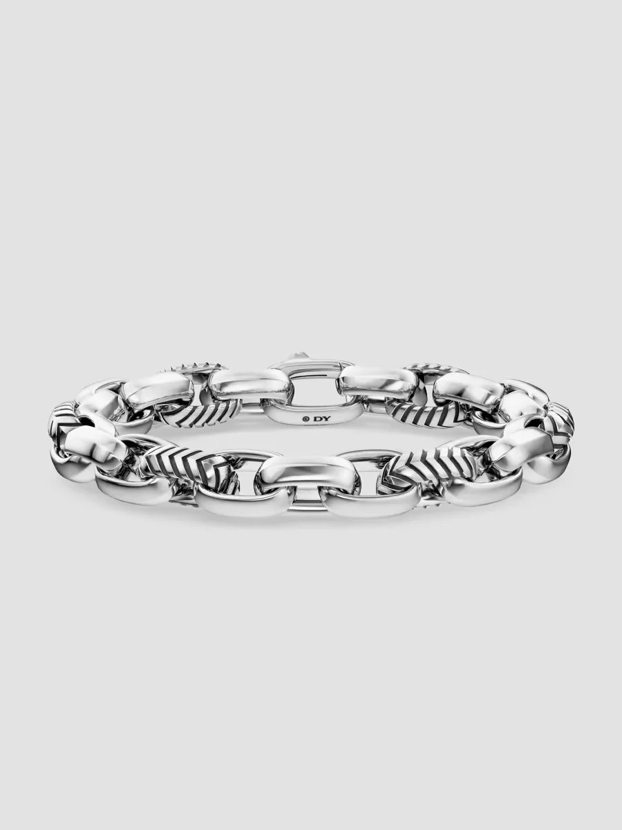 Chevron Oval Link Bracelet in Sterling Silver, 10MM by David Yurman