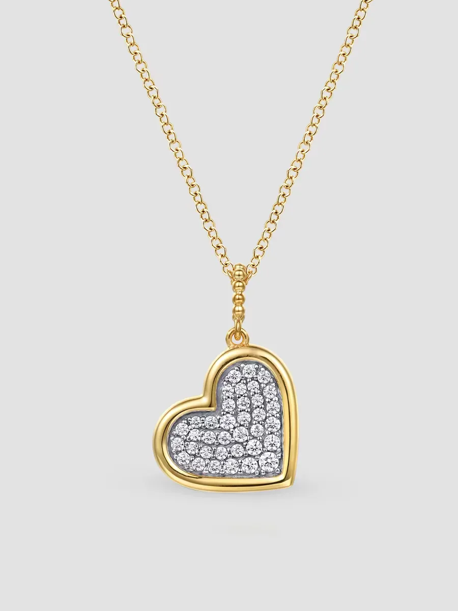 Gabriel & Co Bujukan Two-Tone 14K Gold & 0.25 TCW Diamond Heart Pendant Necklace by Gabriel