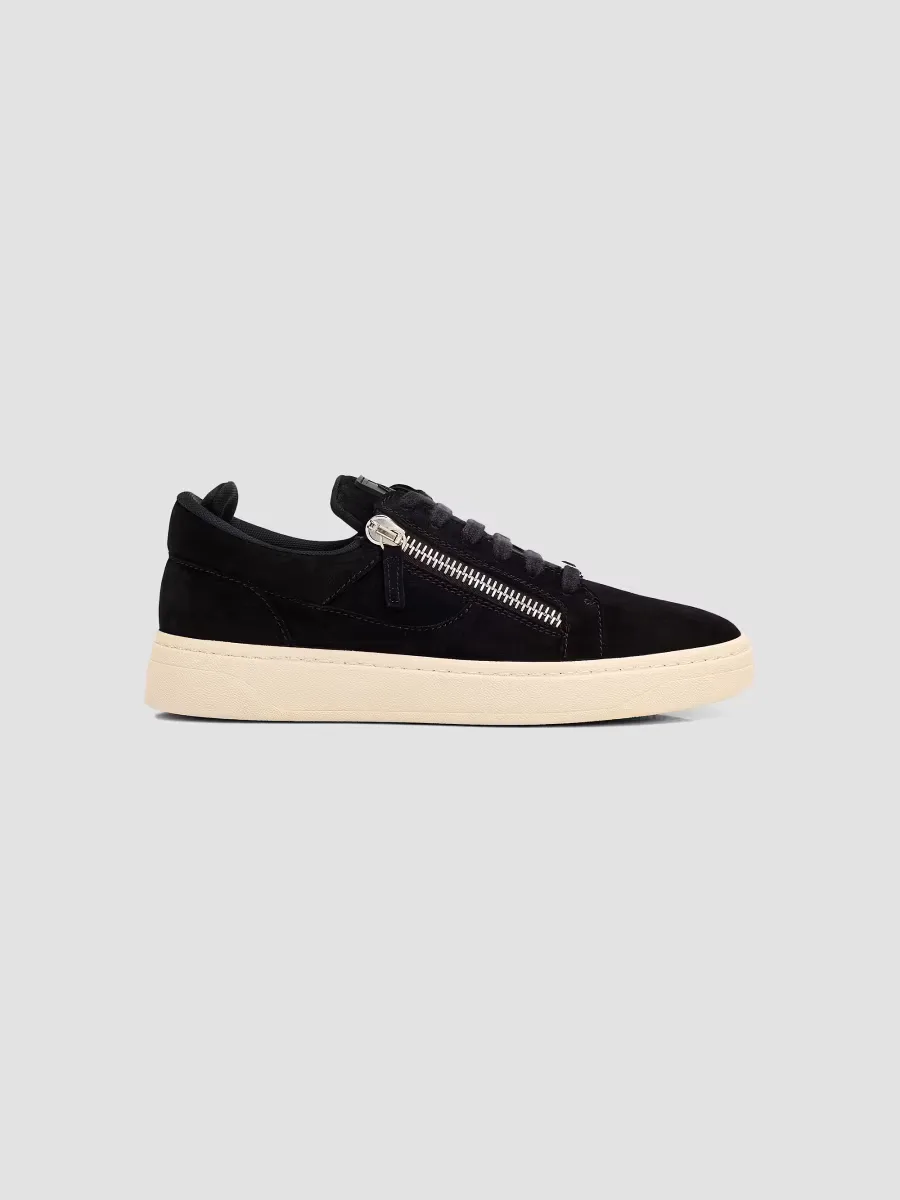 Double-Zip Suede Low-Top Sneakers by Giuseppe Zanotti