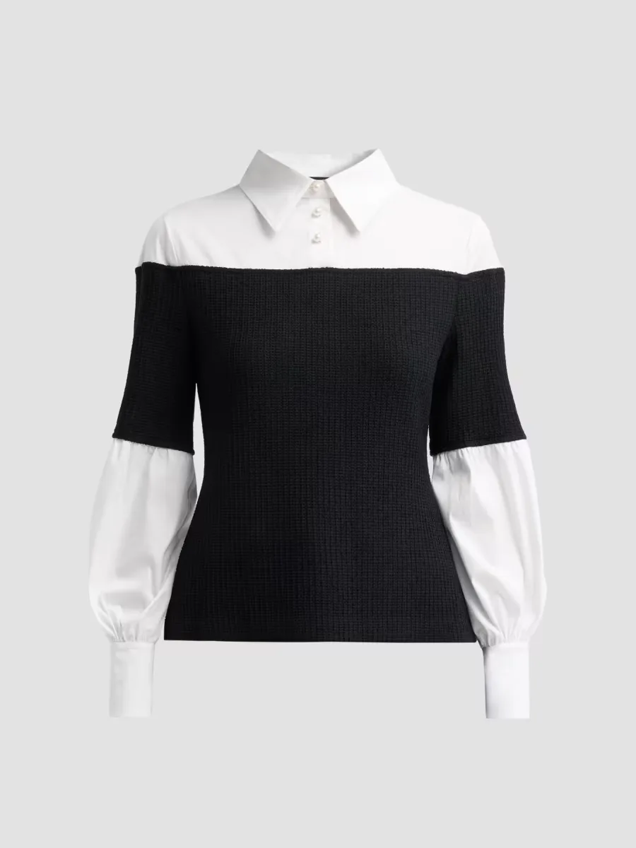 Mixed-Media Layered Top by Ming Wang