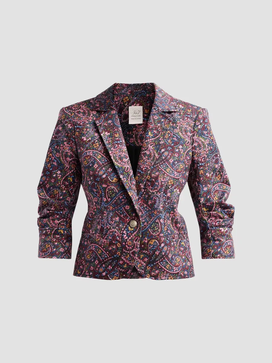 Paisley Denim Le Petit Khloe Blazer by Cinq  Sept